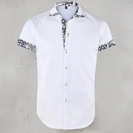 Men's Shirt Button Up Shirt Summer Shirt Black White Red Navy Blue Short Sleeve Floral Color Block Turndown Street Casual Button-Down Clothing Apparel Sports Fashion Classic Comfortable