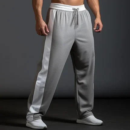 Men's Sweatpants Joggers Wide Leg Sweatpants Trousers Pocket Drawstring Elastic Waist Color Block Comfort Breathable Outdoor Daily Going out Fashion Casual Black Dark Gray