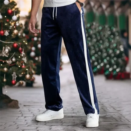 Men's Sweatpants Joggers Trousers Patchwork Drawstring Elastic Waist Color Block Comfort Breathable Casual Daily Sports Fashion Red Green